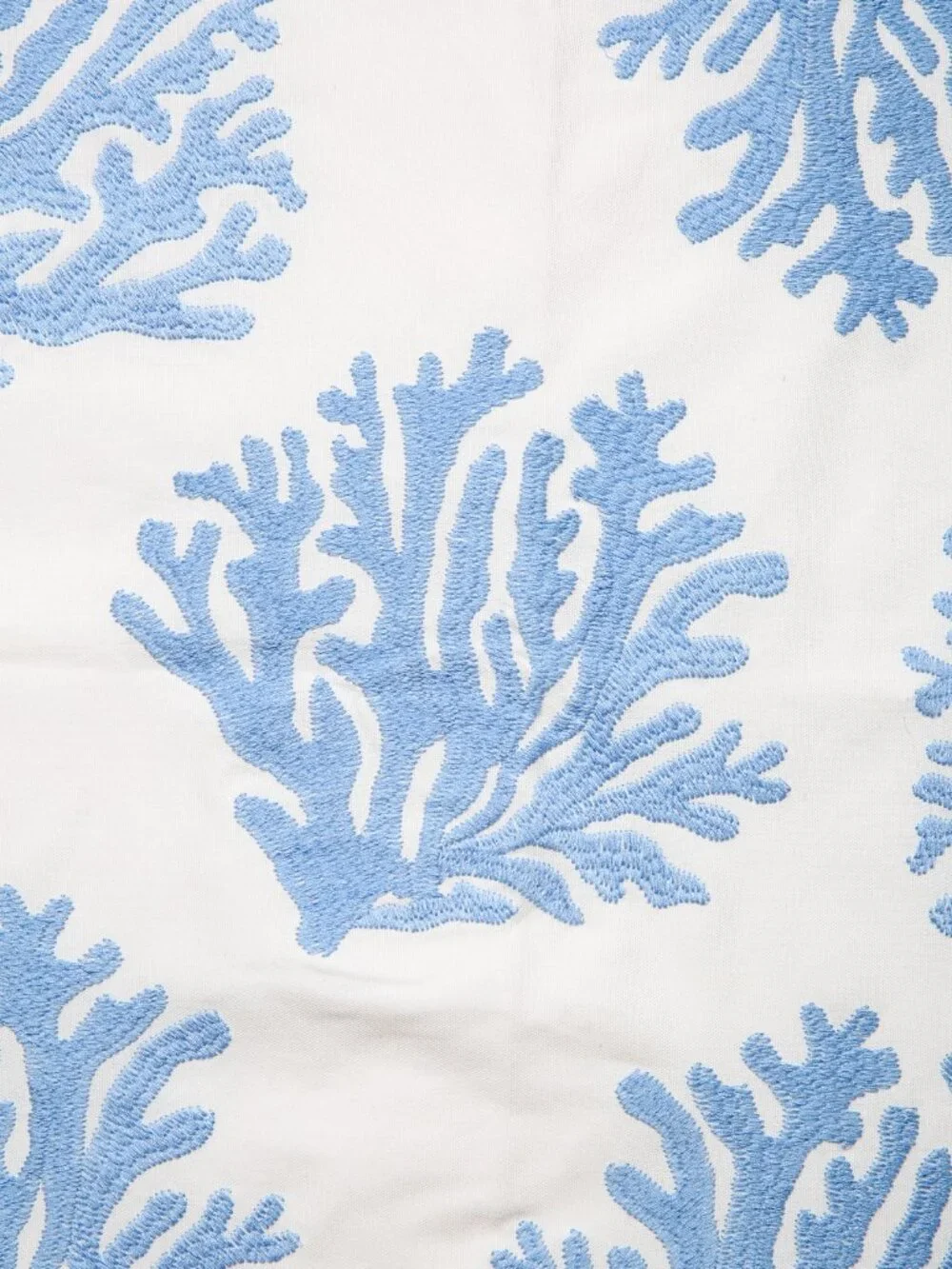 Blue Coral Embroidered Pillow Cover